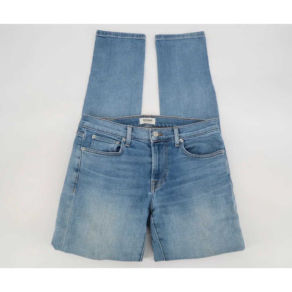 Buck‎ Mason Jeans 31 Slim Denim Blue Light Wash Fade 31x33 Made in USA BM12004